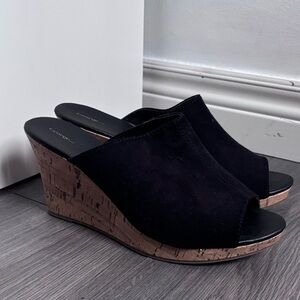 Black and Tan Wedge Sandals 3” Heel